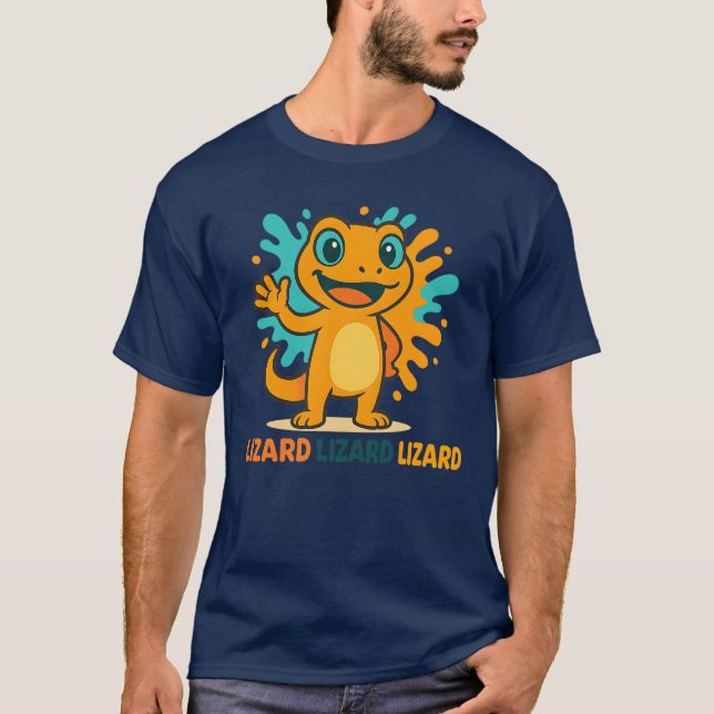 Ödla Ödla Ödla Meme söt T Shirt (Framsida)