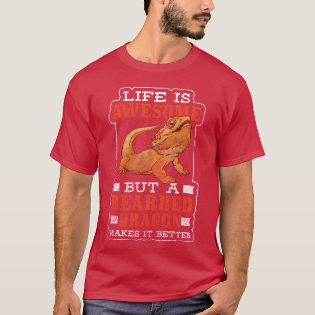 Ödla Öken Djur Kameleont present T Shirt (Framsida)