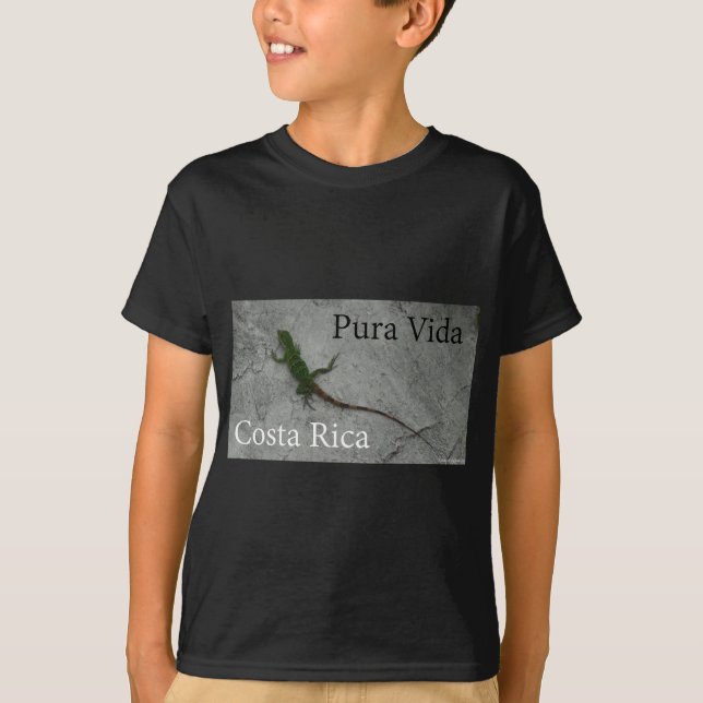 Ödla på stenväggen i Costa Rica Vida! Tee (Framsida)