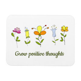 Odla positiva tankar blommor magnet
