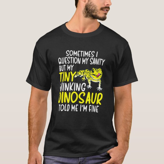 Ödla Reptil Herpetolog Leopardgecko T Shirt (Framsida)