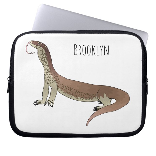 Ödla varan tecknad illustration laptop fodral (Framsidan)