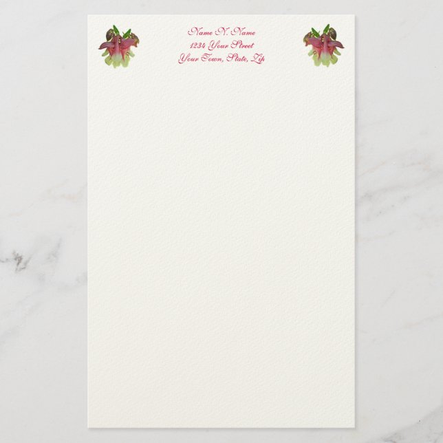 Odlad kolumbine Letterhead Brevpapper (Framsida)