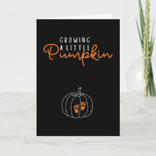 Odlar en liten pumpa höst graviditet Thanksgiving Kort