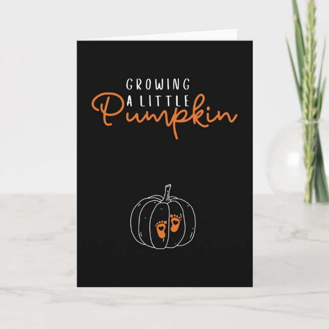 Odlar en liten pumpa höst graviditet Thanksgiving Kort (Framsida)