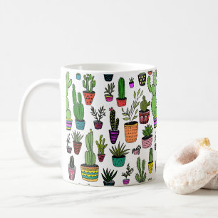 Odlare Krukväxter Söt Mönster Färgrik Kaffemugg