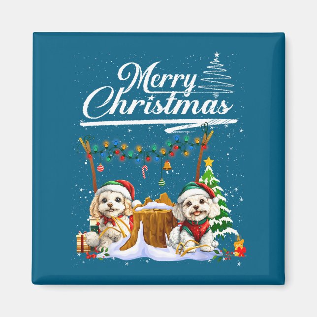 Odle Christmas Tree Lights Decorations Dog Lover X Magnet (Framsidan)