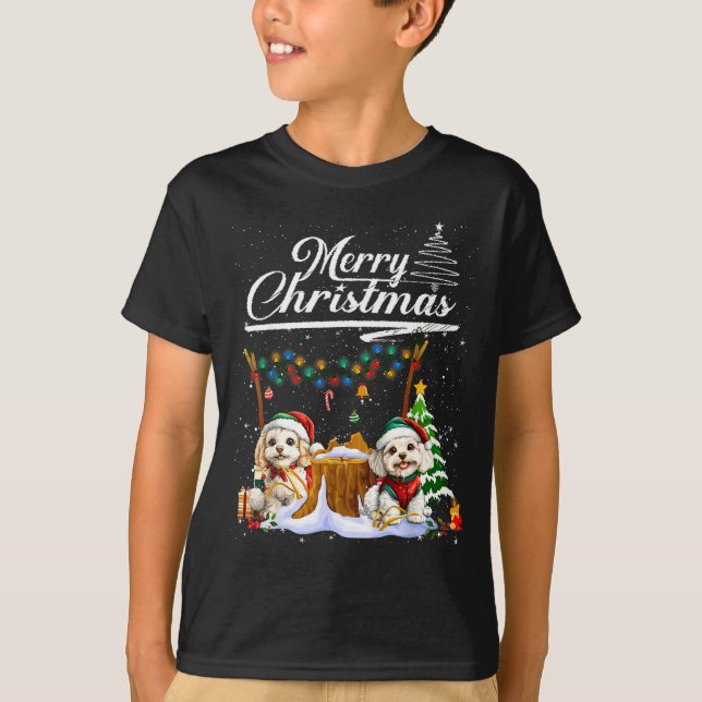 Odle Christmas Tree Lights Decorations Dog Lover X T Shirt (Framsida)