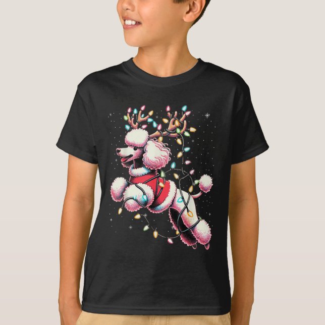 Odle Santa Christmas Tree Lights, Funny Ugly Pajam T Shirt (Framsida)