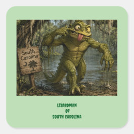 Ödlemannen i South Carolina Cryptid-dekal Fyrkantigt Klistermärke