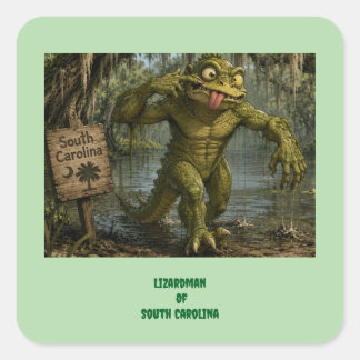 Ödlemannen i South Carolina Cryptid-dekal Fyrkantigt Klistermärke