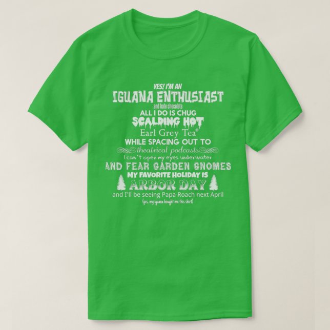 Odligt specifikt riktat Iguana Enthusiast 1 T Shirt (Design framsida)