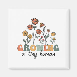 Odling av en liten mänsklig Blommigt Blommor Tee F Magnet