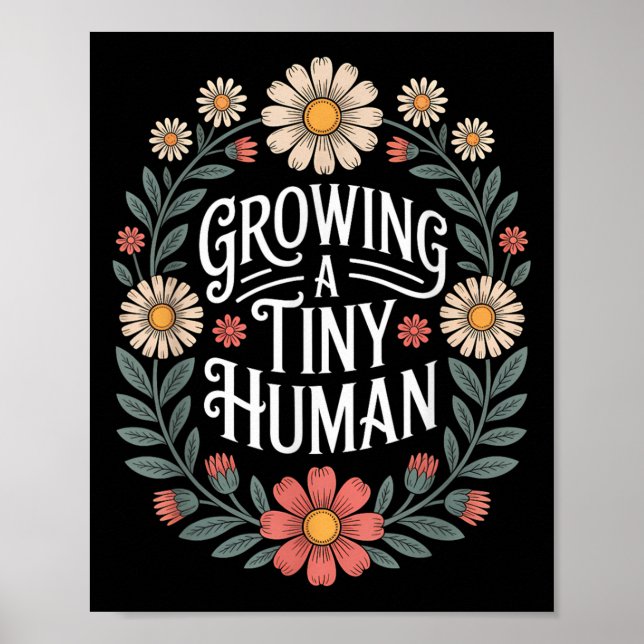 Odling av en liten ny mamma Pappa Gravid Announc Poster (Framsidan)