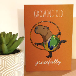 Odling av gammal Tecknad av Gymnast Capybara Gymna Hälsningskort