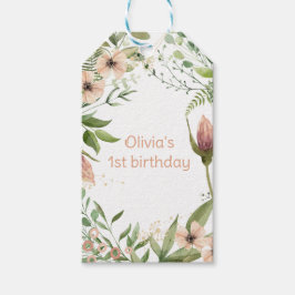 Odling som en första födelsedag i ogräs. presentetikett