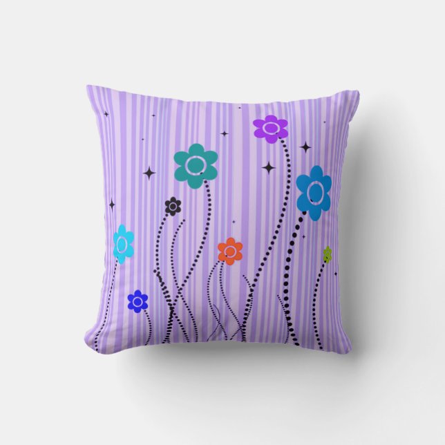 Odlingsblommor (lavender) kudde (Framsida)