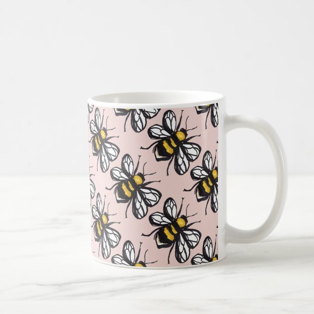 Ödmjuk humlamugg för rosa guld kaffemugg (Höger)
