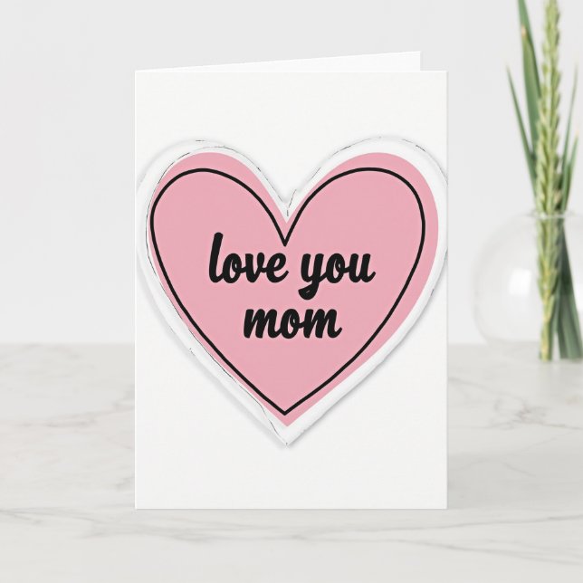 Ödmjuk minimalistisk kärlek du mamma-kort kort (Framsida)