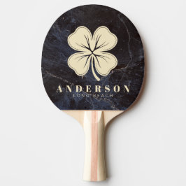 Ödmjuk Mörk Sten Fyrklöver med Namn Pingisracket