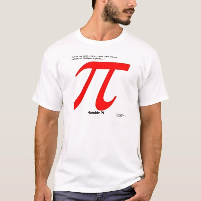 Ödmjuk Pi R Kvadrat Rolig T-shirt (Framsida)