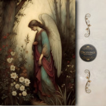 Ödmjuk Skogsängel Blommig Bön Decoupage