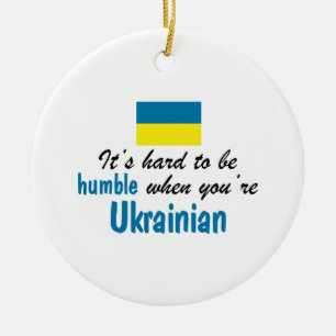 Ödmjuk ukrainare julgransprydnad keramik