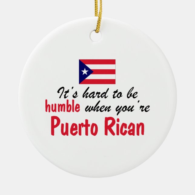 Ödmjuka Puerto Rican Julgransprydnad Keramik (Framsidan)