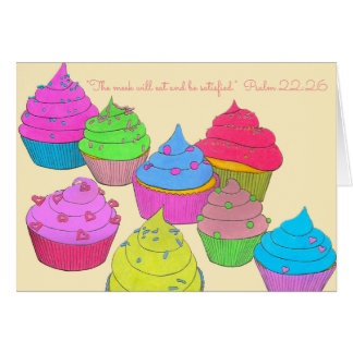 Ödmjukt äta & var Satisfied~Scripture~ muffins OBS Kort