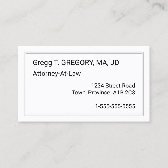 ödmjukt, minimalt Affärskort Visitkort (Framsida)