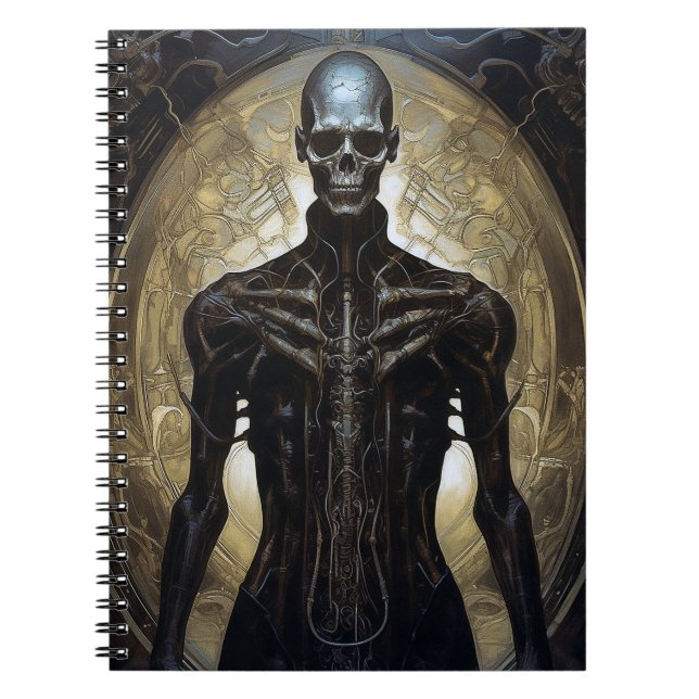 Odöda Cyborg Sci-Fi Horror Art Anteckningsbok (Framsidan)