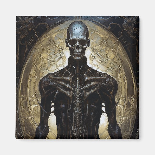 Odöda Cyborg Sci-Fi Horror Art Magnet (Framsidan)