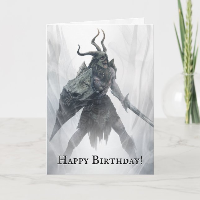 Odöda Draugr Warrior Birthday Kort (Framsida)