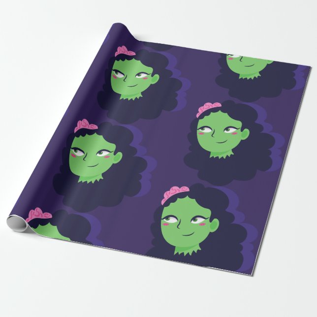 odöda halloween zombie-monsterbrid presentpapper (Utrullad)