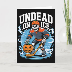 Odöda på is Roliga hockeyskelett Halloween  Kort