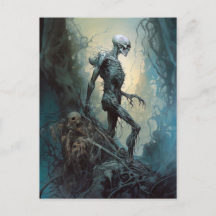 Odöda Skeleton Monster Gothic Horror Art Vykort