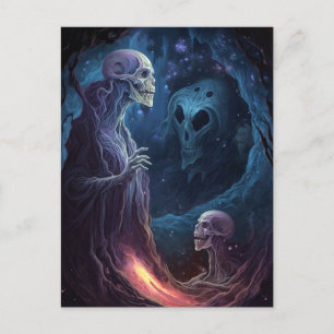 Odöda Skeleton Skapar skräck Art Vykort