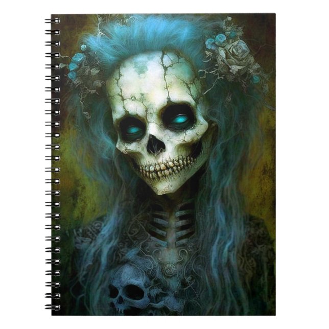 Odöda Woman Skeleton Horror Anteckningsbok (Framsidan)