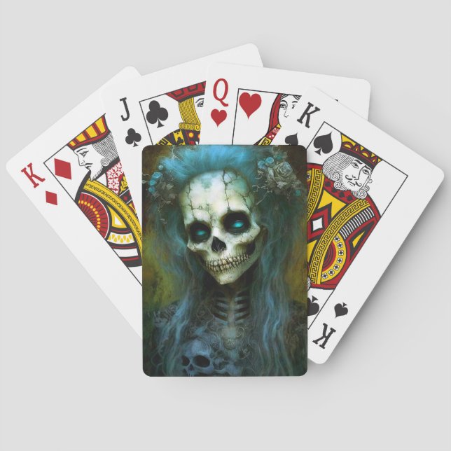 Odöda Woman Skeleton Horror Casinokort (Baksidan)