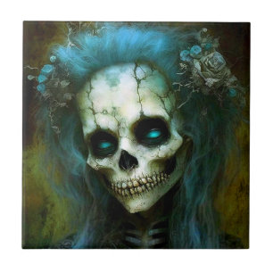 Odöda Woman Skeleton Horror Kakelplatta