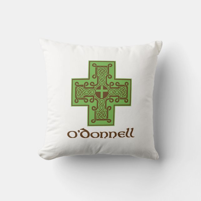 O'Donnell logotypgrönt och brunt Kudde (Framsida)
