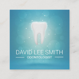 Odontolog Dental Affärskort Fyrkantigt Visitkort