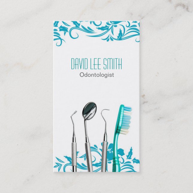 Odontologist Business Card Visitkort (Framsida)