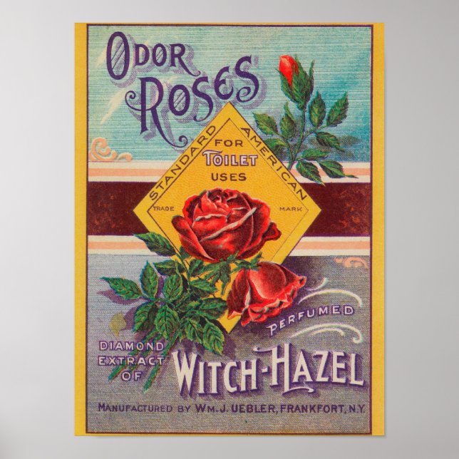 Odor Ro Witch-Hazel LabelFrankfort, NY Poster (Framsidan)