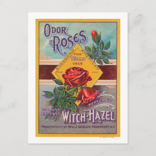 Odor Ro Witch-Hazel LabelFrankfort, NY Vykort (Framsida)