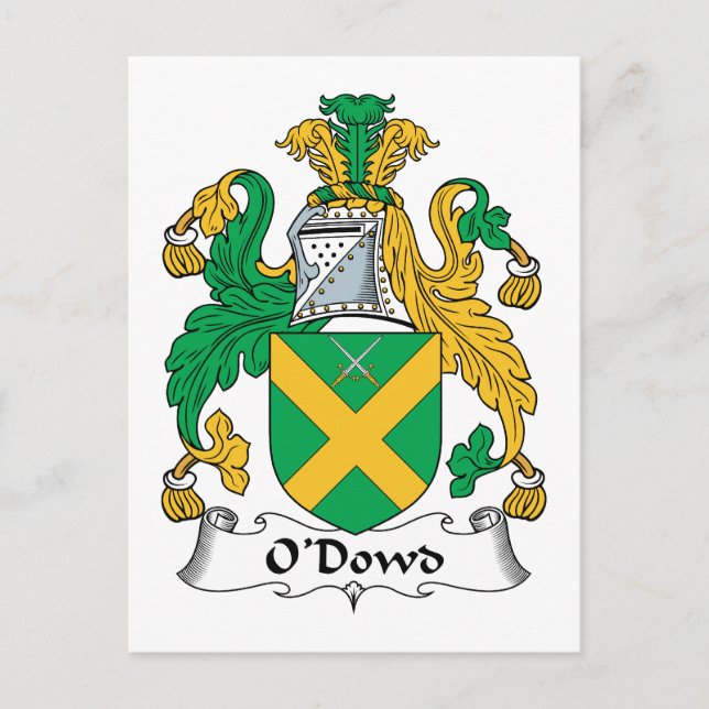 O'Dowd Family Crest Vykort (Framsida)
