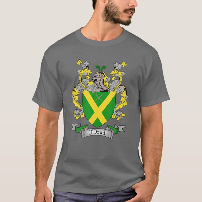 O'dowd Jackar av Arm | Ohemlig Surname Family Cres T Shirt (Framsida)