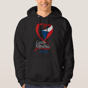 Odry Czech Republic Heart Flagga Lejon Jacka av Ar Hoodie