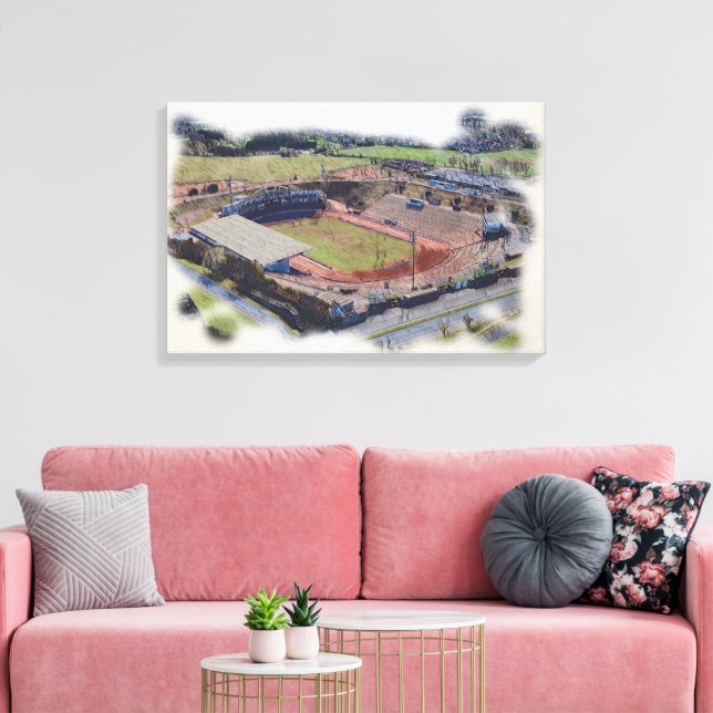 Odsal Stadium, Bradford Flygbildskonst Canvastryck (Insitu (Vardagsrum))