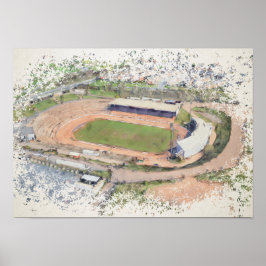 Odsal Stadium, Bradford Flygbildskonst Poster